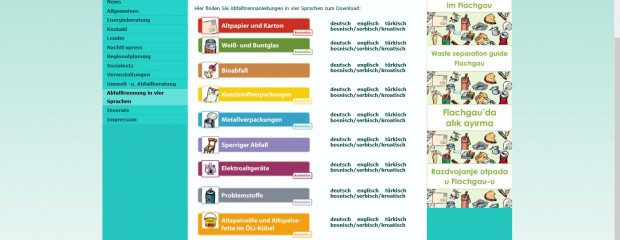 Abfalltrennung in vier Sprachen