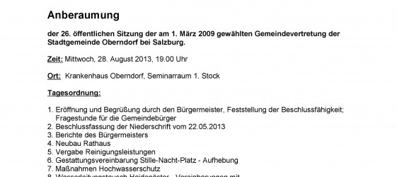 Gemeindevertretung 28.08.2013
