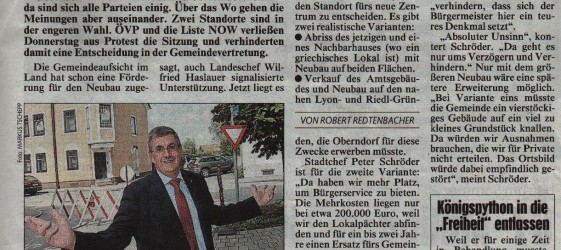 Kronenzeitung Neubau Stadtamt Oberndorf 30.08.2013