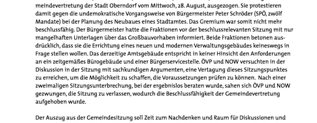 GV 28.08.2013 Gemeindeamt - Presseaussendung der ÖVP Oberndorf-001
