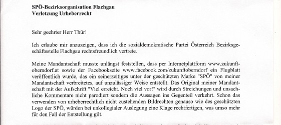 Brief vom SPÖ-Anwalt