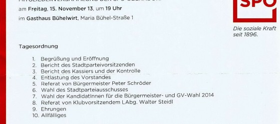 SPÖ Oberndorf Mitgliederversammlung
