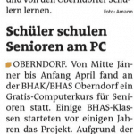 Schüler schulen Senioren am PC