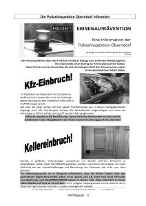 Einbrüche in Oberndorf und Göming