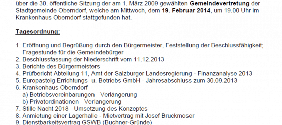 Niederschrift Gemeindevertretung 19.02.2014