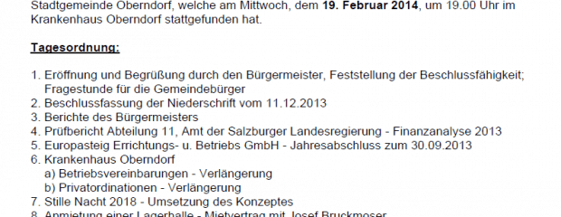 Niederschrift Gemeindevertretung 19.02.2014