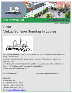 Verkaufsoffener Sonntag in Laufen