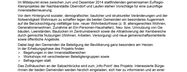 Fragebogen Innenstadtentwicklung Oberndorf und Laufen
