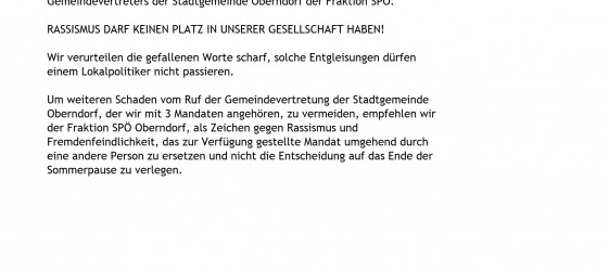 Rassismus darf keinen Platz haben