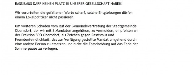 Rassismus darf keinen Platz haben